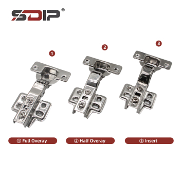Stainless steel slide-on soft-closing hinge