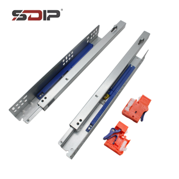 single section full extension soft-closing under-mount slide with 1D clips