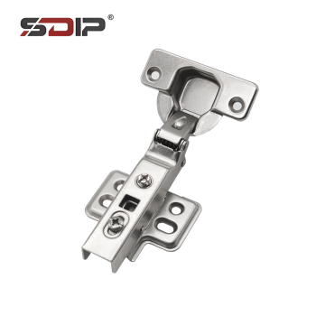 Negative 45 degree slide-on soft-closing hinge