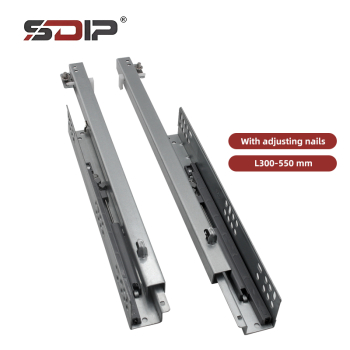 2-section full extension soft-closing under-mount slide with adjustment pin