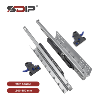 V6 series full extension soft-closing under-mount slide with 2D clips