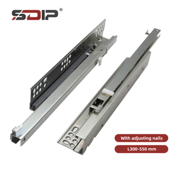 single extension soft-closing under-mount slide with adjustment pin