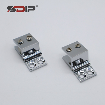 Modern Copper and Iron Concealed Hinge Display Shower Glass Bracket for Home Office Storage