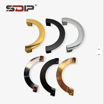 Zinc Alloy Modern Fashion Semicircular Gold Black Cabinet Wardrobe Handle Knob