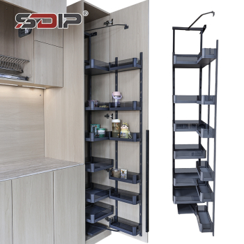 Kitchen Tall Cabinet Pull Out Pantry Organizer Multi Layer Adjustable Storage Basket for Kitchen Larder