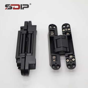 Modern 3D Adjustable Black Hidden Hinge Invisible with Cross in Kitchen Living Room Bedroom