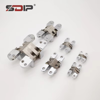 Folding Invisible Door Cross Concealed Hinge Furniture Hinges for Kitchen Living Room Cabinets/Doors Screens Zinc Alloy 90