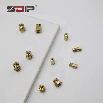 Miniature Furniture Fixed Connection Hexagonal Nuts and Bolts with Expanding Brass Embedded Nuts