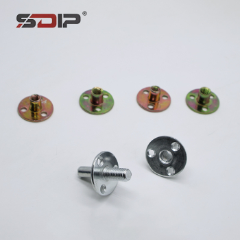Round Iron Plate with Three Holes and Screws. Furniture Board Clamp. Locking Nut for Locking Sofa Legs