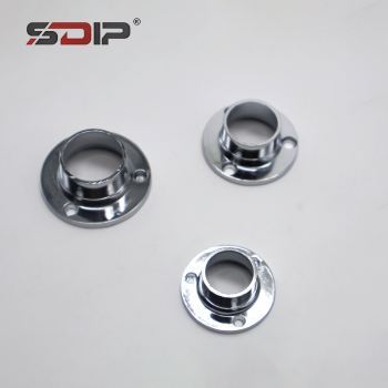 Polished Zinc Alloy Round Rod Flange Bracket