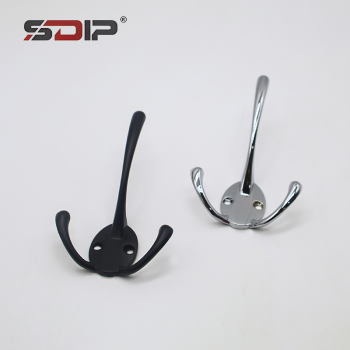 Zinc Alloy Triple Prong Wall Coat Hooks