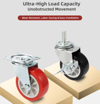 PVC Swivel Caster Furniture Wheel Trolley M6 M8 M10 Screw Plastic Material Hospitals Hotels
