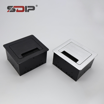 145×130mm Aluminum Recessed Table Socket - Brush Power Grommet with Hidden Multifunctional Outlet